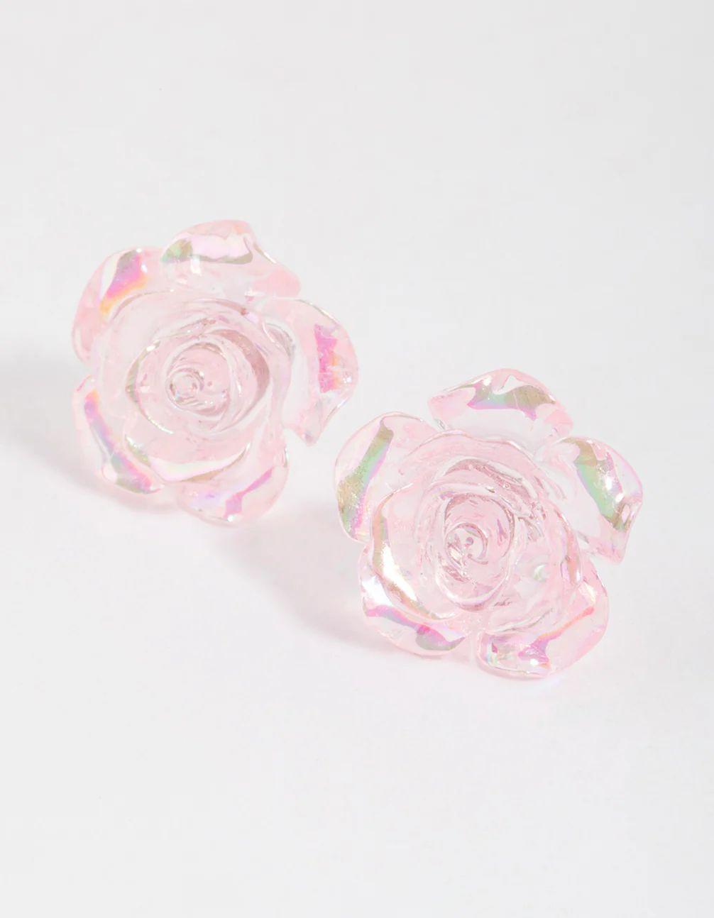 Boucles d’Oreilles Clou Rose Épanouie